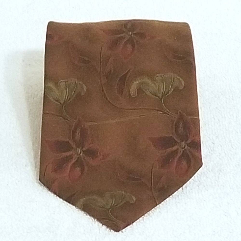Ermenegildo Zegna Bundle of 2 Brown Silk Ties - Picture 7 of 8